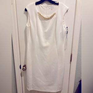 White Calvin Klein Sheath Dress